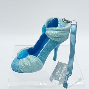 Disney Parks Cinderella Blue High Heel Shoe Ornament Artist Signed with Tag